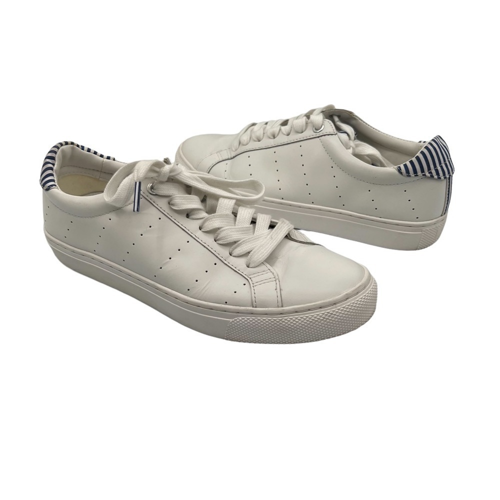 J. Crew Saturday White Blue Stripe Lace Up Sneakers Size 6 Men's